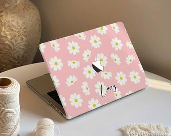 Daisy MacBook Case: Pink Floral Laptop Cover