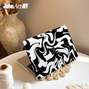 Black & White Swirl MacBook Hard Case