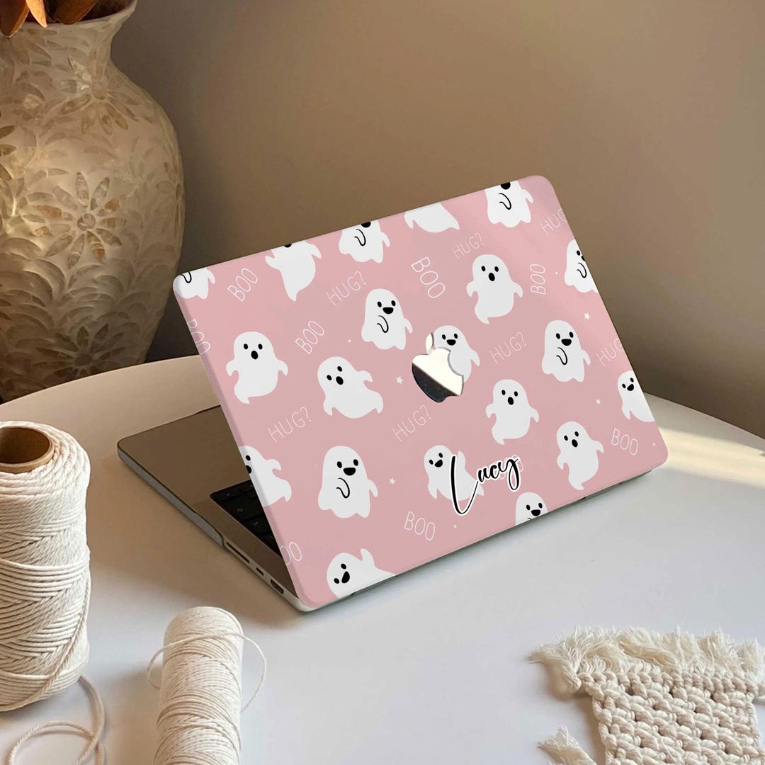 Happy Halloween Ghost MacBook Case: Pink Laptop Cover - Etsy