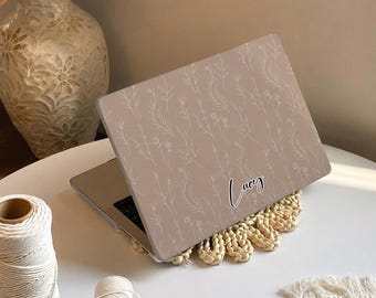 MacBook Air/Proケース：花柄デザイン、名前入り