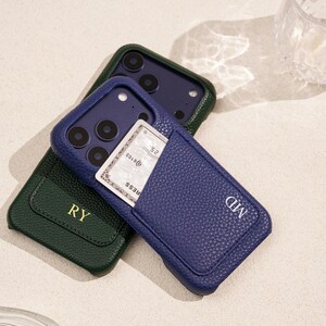 Personalised Vegan Leather Phone 17 Case , Custom iPhone Case 17 Pro Max 16 15 14 13, Phone Cases with Initial, Embossed Monogram on Leather image 8