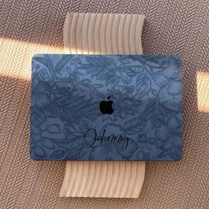 Custodia in pelle con stampa in pelle blu scuro per MacBook Air 13 MacBook Pro 13 14 16 15 Air 13 12 pollici MacBook M2 M3 pollici Custodia per laptop