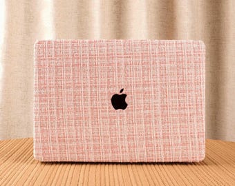 Gepersonaliseerde geweven veganistische leren MacBook harde hoes