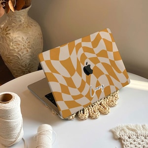 Checkerboard Yellow MacBook Case