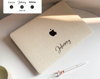 Gepersonaliseerde geweven veganistische leren MacBook-hardcase
