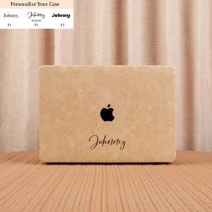 Light Brown Leather MacBook Hard Case Cover