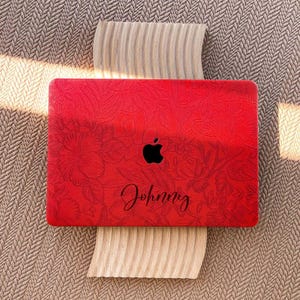 Custodia rigida con motivo floreale rosso retrò per MacBook Air 13 MacBook Pro 13 14 16 15 Air 13 12 pollici MacBook M2 M3 pollici Custodia per laptop