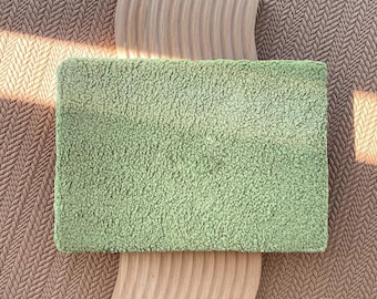 Embroidered Green Fluffy MacBook Hard Case Cover