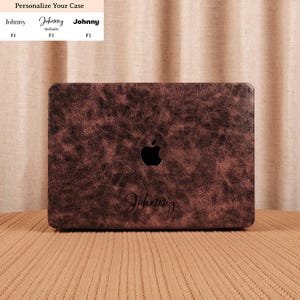 Dark Brown Leather MacBook Hard Case Cover