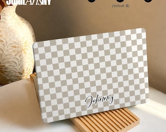 Beige Checkerboard MacBook Case Cover