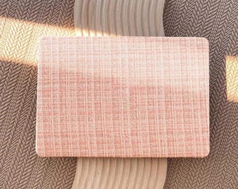 Pink Check Embroidery MacBook Hard Case Cover