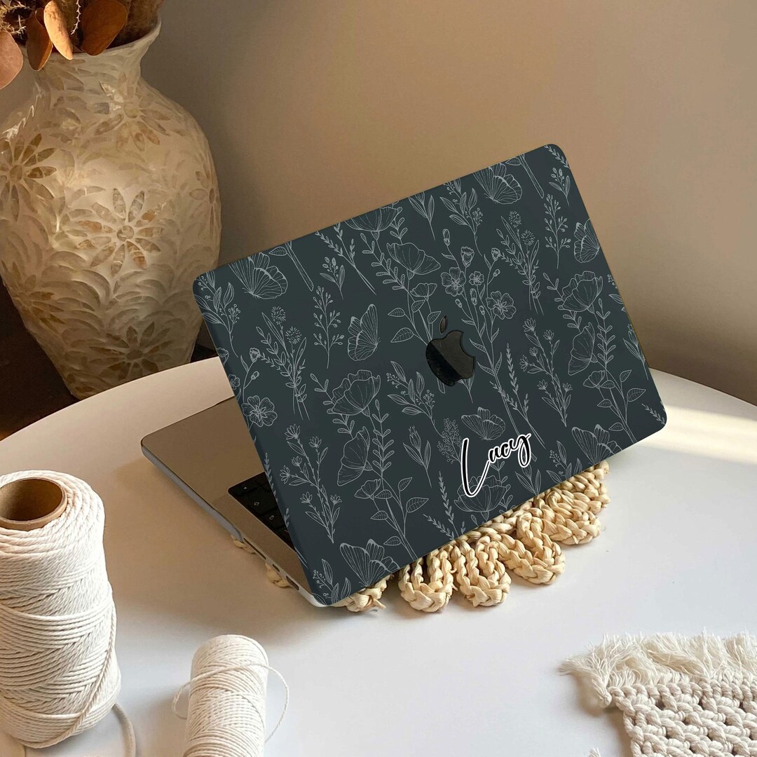 MacBook Air/pro Case: Floral Design, Hard Plastic Cover - Etsy