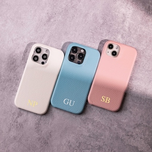 Personalized Vegan Leather iPhone Case: Embossed Initials Monogram