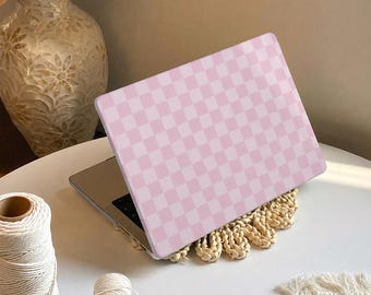 Pink Plaid MacBook Hard Case Cover