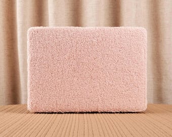 Embroidered Pink Fluffy MacBook Hard Case Cover