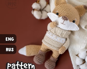 PATTERN Fox Wook. PDF amigurumi crochet Fox toy pattern