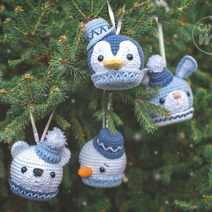 PATTERN Christmas Balls Set. PDF crochet Christmas ornaments pattern, cute Christmas Tree Decorations, Amigurumi Christmas Baubles pattern image 4