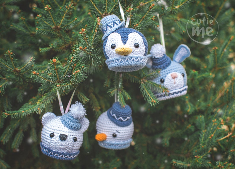 PATTERN Christmas Balls Set. PDF crochet Christmas ornaments pattern, cute Christmas Tree Decorations, Amigurumi Christmas Baubles pattern image 4