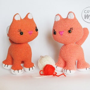 PATTERN: Mia the Cat. Amigurumi Cat Pattern , tiny crochet pattern, miniature amigurumi pattern, crochet stuffed animal pattern, stuffed cat image 2