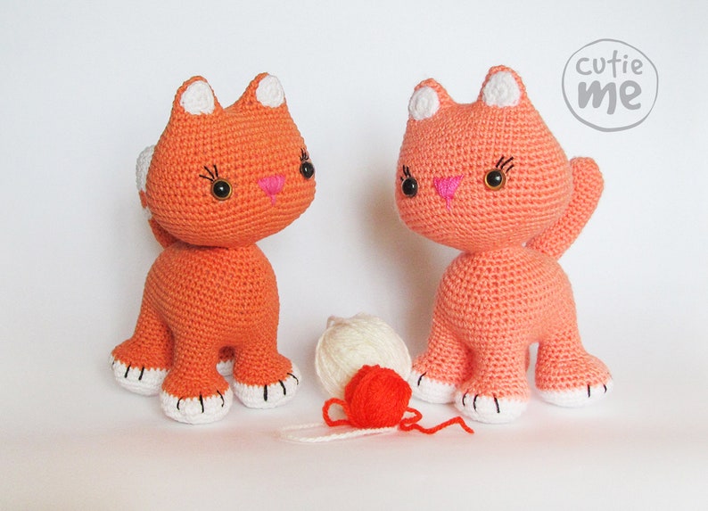PATTERN: Mia the Cat. Amigurumi Cat Pattern , tiny crochet pattern, miniature amigurumi pattern, crochet stuffed animal pattern, stuffed cat image 2