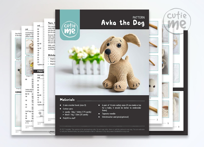 Amigurumi little dog crochet toy pattern