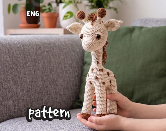 Baton the Giraffe CROCHET PATTERN | Large 14 inch Amigurumi PDF | Easy Cute Crochet Animal