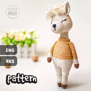 PATTERN Sofie the Llama. PDF crochet llama pattern, cute crochet alpaca, Amigurumi Llama