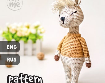 PATTERN Sofie the Llama. PDF crochet llama pattern, cute crochet alpaca, Amigurumi Llama