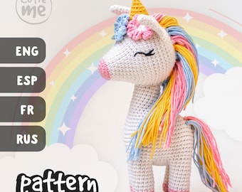 PATTERN Lucy the Unicorn. PDF crochet unicorn pattern, Amigurumi Unicorn