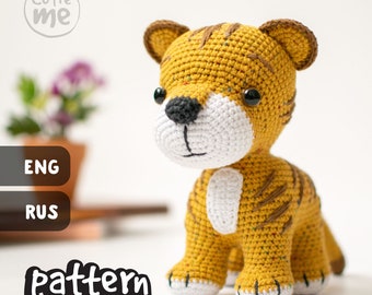 PATTERN The Tiger Rocky. PDF amigurumi crochet Tiger pattern