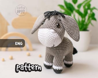 WZÓR Uroczy osioł Amigurumi szydełkowy - natychmiastowe pobranie