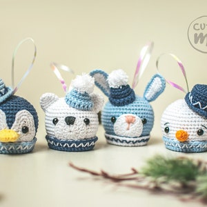 PATTERN Christmas Balls Set. PDF crochet Christmas ornaments pattern, cute Christmas Tree Decorations, Amigurumi Christmas Baubles pattern image 2