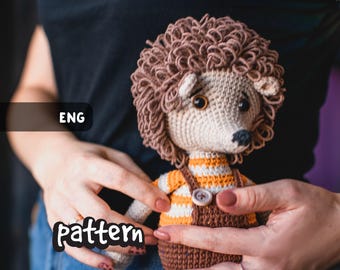 Bob the Hedgehog | Crochet Amigurumi Pattern, Woodland Animal PDF Tutorial (10in/25cm)
