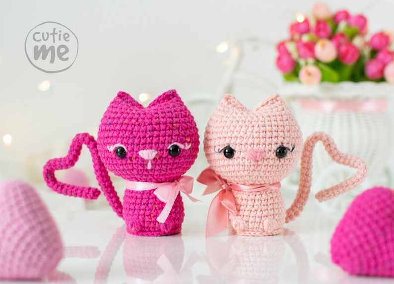 PATTERN Valentine's Kitten. PDF amigurumi crochet Cat toy pattern image 2