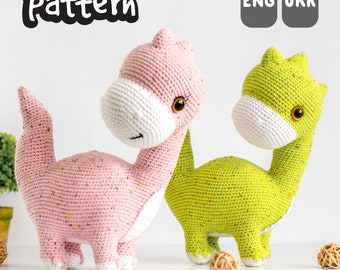 PATTERN The Dinosaur Dina. PDF amigurumi crochet Dino pattern