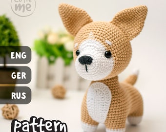 PATTERN The Corgi Lucky. PDF amigurumi crochet Corgi Dog pattern