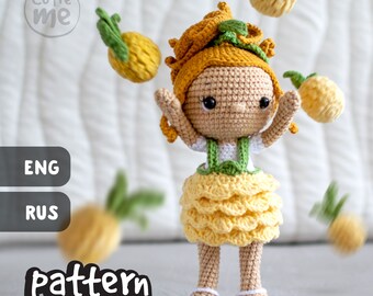 PATTERN. Crochet Doll Pattern: Penny Pineapple Amigurumi (PDF)