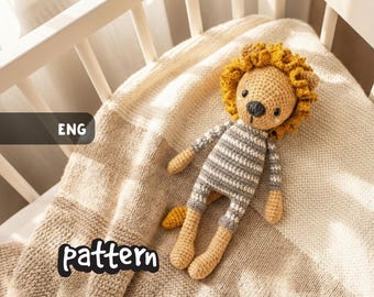 Timosha the Lion CROCHET PATTERN | Striped Amigurumi Lion PDF | Easy Cute Crochet Animal