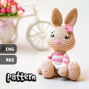 PATTERN Lilou the Bunny Crochet Pattern Bunny PDF Pattern Crochet Bunny Pattern Amigurumi Pattern Easter Bunny Crochet Animal Rabbit Toy