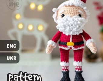 PATTERN Santa Claus. PDF amigurumi crochet Santa Claus toy pattern