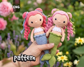 Crochet Mermaid Doll Pattern | Tina Amigurumi PDF (English US Terms)