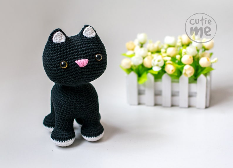 PATTERN: Mia the Cat. Amigurumi Cat Pattern , tiny crochet pattern, miniature amigurumi pattern, crochet stuffed animal pattern, stuffed cat image 4