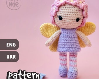 PATTERN Fleur the Fairy. PDF amigurumi crochet Doll Fairy