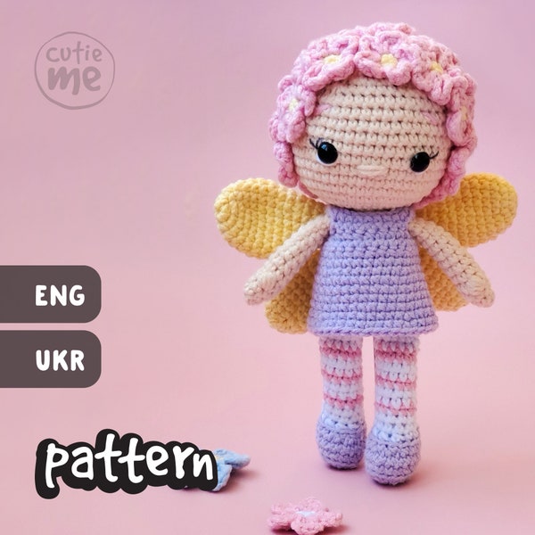 PATTERN Fleur the Fairy. PDF amigurumi crochet Doll Fairy
