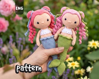 Crochet Mermaid Doll Pattern | Tina Amigurumi PDF (English US Terms)
