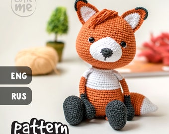 PATTERN Phill the Fox. PDF crochet Fox pattern, Amigurumi Fox pattern