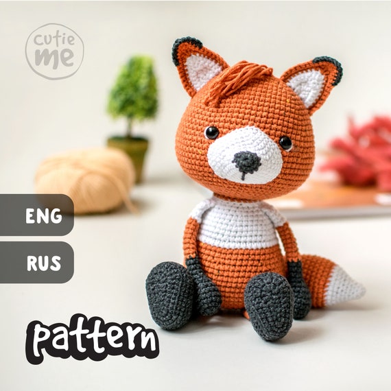 PATTERN Phill the Fox. PDF crochet Fox pattern, Amigurumi Fox pattern