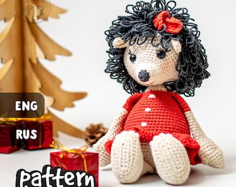 PATTERN Lola the Hedgehog. PDF crochet hedgehog pattern