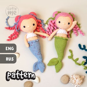 PATTERN: Tina the Mermaid. Lovely crochet mermaid doll pattern, Amigurumi crochet doll
