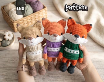 Waldtier Fuchs Häkelanleitung | Sieh dir den Amigurumi Fuchs Plüsch PDF — Englisch an